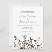 ワイルドフラワ素朴ー秋牧草地フローラ結婚ズ 招待状 (正面)