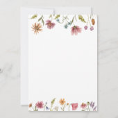 ワイルドフラワ結婚ーのテーブル座席表カード (裏面)