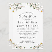 ワイルドフラワ結婚ーズ、ボホフローラブライダルシャワーイン 招待状 (正面/裏面)