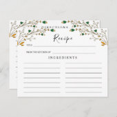 ワイルドフラワ結婚ーズ、ボホフローラレシピカード ポストカード (正面/裏面)