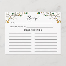 ワイルドフラワ結婚ーズ、ボホフローラレシピカード ポストカード