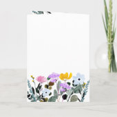 ワイルドフラワ縁どー咲き素晴らしい誕生日 カード (裏面)