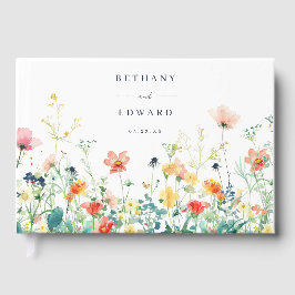 ワイルドフラーお洒落の結婚ゲストブック ゲストブック