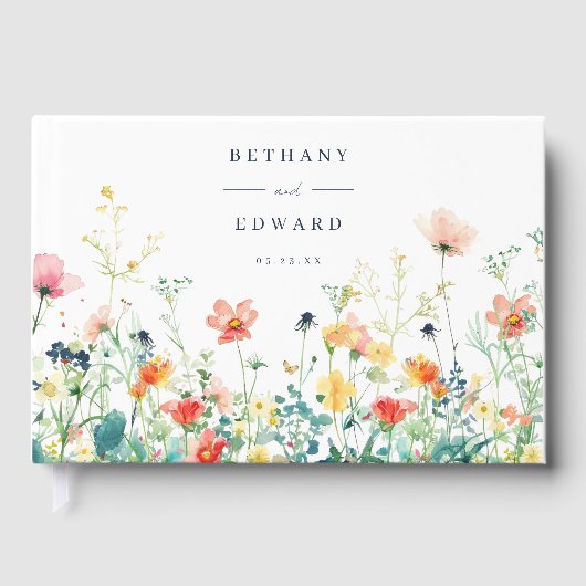 ワイルドフラーお洒落の結婚ゲストブック ゲストブック (正面)