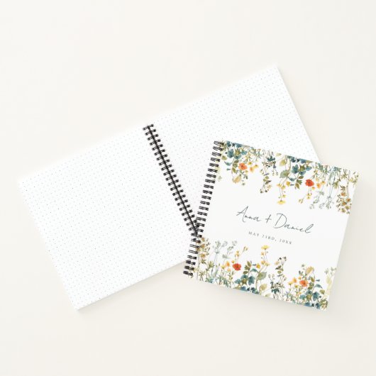 ワイルドフラーエレガントの結婚ゲストブック ノートブック (内部)