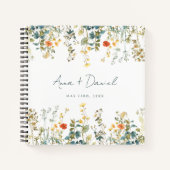 ワイルドフラーエレガントの結婚ゲストブック ノートブック (正面)