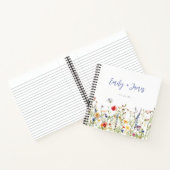 ワイルドフラーカラフルの結婚ゲストブック ノートブック (内部)