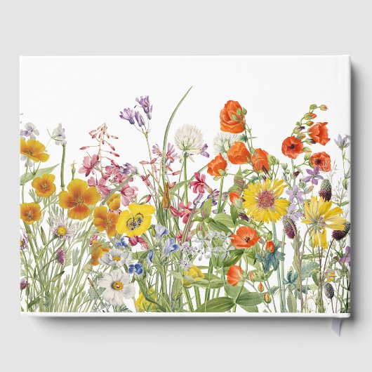 ワイルドフラーパーソナライズされたの結婚ゲストブック ゲストブック (裏面)