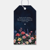 ワイルドフラー素朴カントリーBohoフローラネイビー結婚ズ ギフトタグ (裏面)