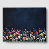 ワイルドフラー素朴カントリーBohoフローラネイビー結婚ズ ゲストブック (裏面)