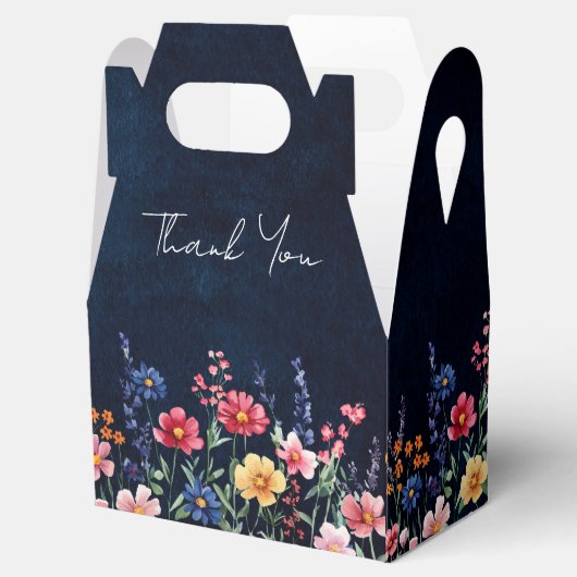 ワイルドフラー素朴カントリーBohoフローラネイビー結婚ズ フェイバーボックス (オープン)