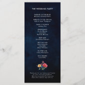 ワイルドフラー素朴カントリーBohoフローラネイビー結婚ズ プログラム (裏面)