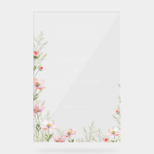 ワイルドフラー結婚のアクリルのサインへようこそ。 アクリルサイン (正面)