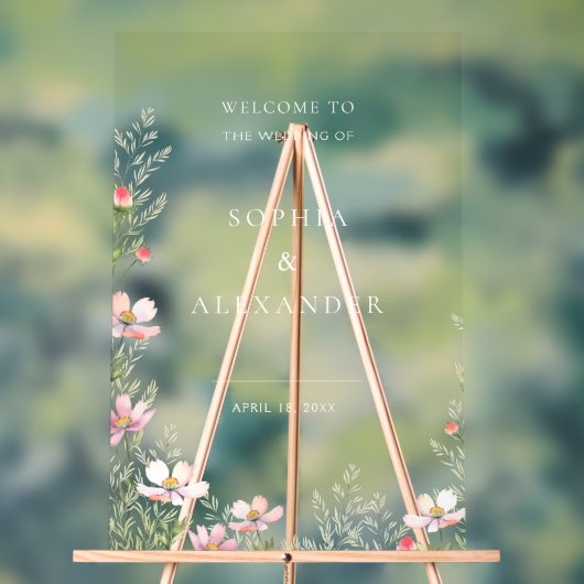 ワイルドフラー結婚のアクリルのサインへようこそ。 アクリルサイン (ニュートラル)
