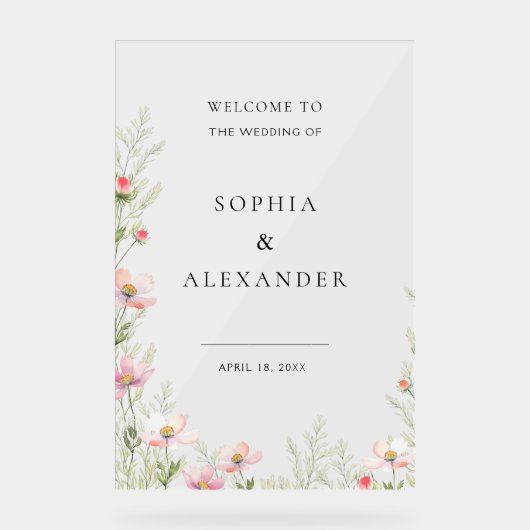 ワイルドフラー結婚のアクリルのサインへようこそ。 アクリルサイン (正面)