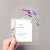 ワイルドフラー結婚の水彩peri Arch ID954 アクリル招待状 (インサイチュ (ポータブル))