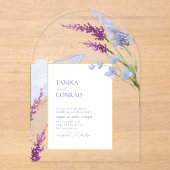 ワイルドフラー結婚の水彩peri Arch ID954 アクリル招待状 (正面)