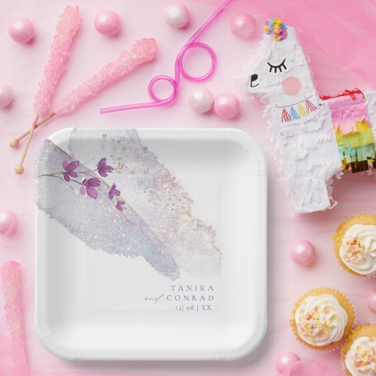 ワイルドフラー結婚の水色絵を描Str Peri ID954 ペーパープレート (パーティー)