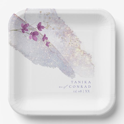 ワイルドフラー結婚の水色絵を描Str Peri ID954 ペーパープレート (正面)