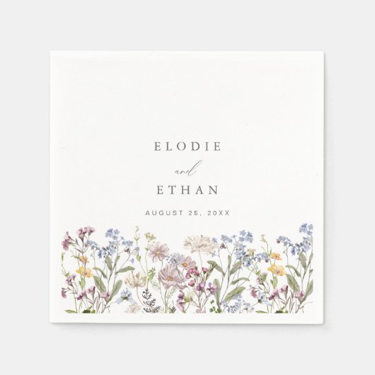 ワイルドフラー結婚ズ紙ナプキンスフローラボー スタンダードカクテルナプキン (正面)