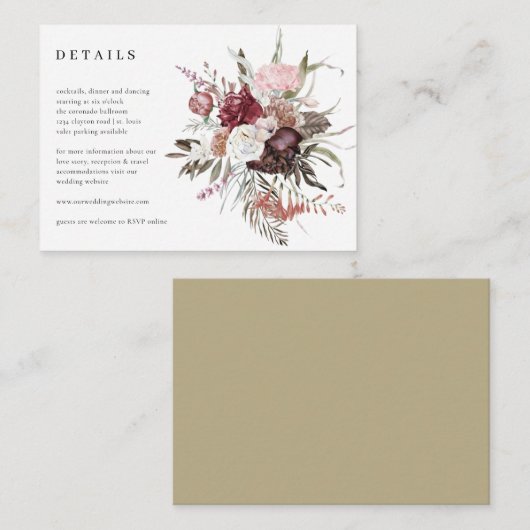 ワイルドフラー結婚ズ詳細披露宴エンクロージャカー エンクロージャーカード (正面/裏面)