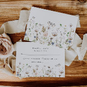 ワイルドフラー結婚ズBohoフローラウェディングRSVPカード 出欠カード
