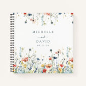 ワイルドフラー鮮やかの結婚ゲストブック ノートブック (正面)