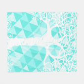 ワイルドフリーのミント抽象芸術三角形パターン フリースブランケット (正面(横))