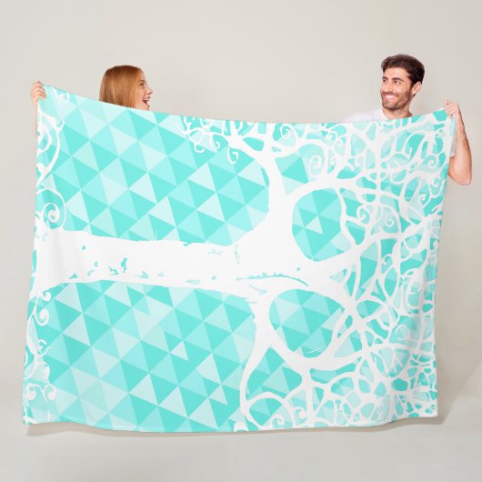 ワイルドフリーのミント抽象芸術三角形パターン フリースブランケット (インサイチュ)