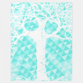 ワイルドフリーのミント抽象芸術三角形パターン フリースブランケット (正面)