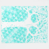 ワイルドフリーのミント抽象芸術三角形パターン フリースブランケット (正面(横))