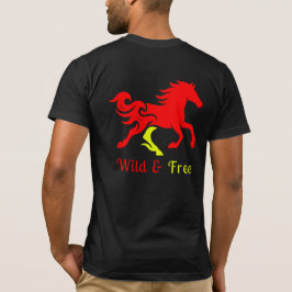 ワイルドフリーホースアートトリバル馬好き Tシャツ