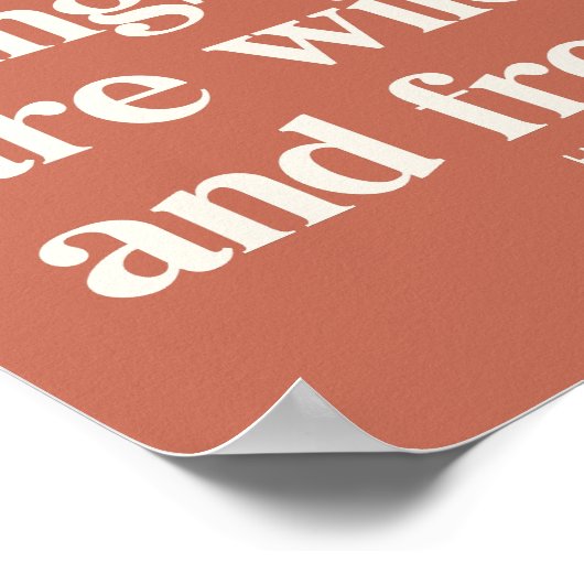 ワイルドフリー感動的ポジティビティ引用文 ポスター (角)