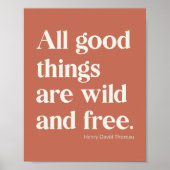 ワイルドフリー感動的ポジティビティ引用文 ポスター (正面)