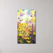 ワイルドフルを描いた絵を描魅惑の水色 キャンバスプリント (正面)