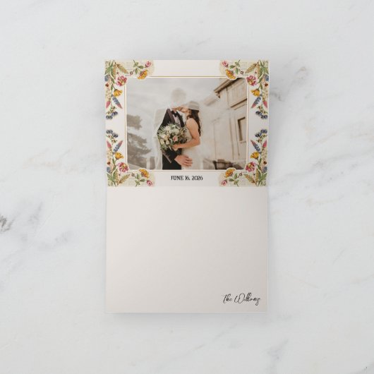 ワイルドフローガーデンヴィンテージウェディング サンキューカード (内部)