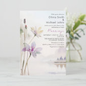 ワイルドフローズニュートラル色結婚水色 招待状 (スタンド正面)