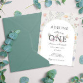 ワイルドフローラフレームワイルドフラワー1stバースデーガール 招待状