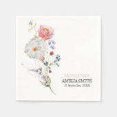 ワイルドフローラブーケバビシャワー スタンダードカクテルナプキン (正面)