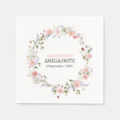 ワイルドフローラブーケバビシャワー スタンダードカクテルナプキン (正面)