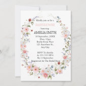 ワイルドフローラブーケバビシャワー 招待状 (正面)