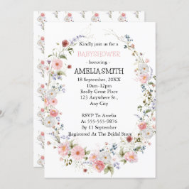 ワイルドフローラブーケバビシャワー 招待状