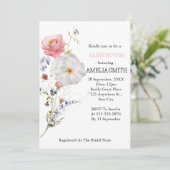 ワイルドフローラブーケバビシャワー 招待状 (スタンド正面)