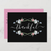 ワイルドフローラリース感謝祭パーティの招待状 ポストカード (正面/裏面)