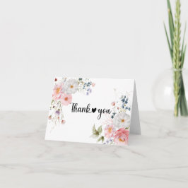 ワイルドフローラルの花 サンキューカード