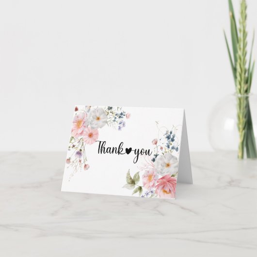 ワイルドフローラルの花 サンキューカード (正面)