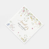 ワイルドフローラルガールズベビーシャワー スタンダードランチョンナプキン (角)