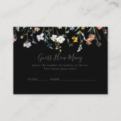 ワイルドフローラルブラックゲームカード数を推測 名刺 (正面)