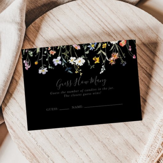 ワイルドフローラルブラックゲームカード数を推測 名刺