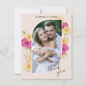 ワイルドフローラ結婚牧草地の写真 サンキューカード (正面)